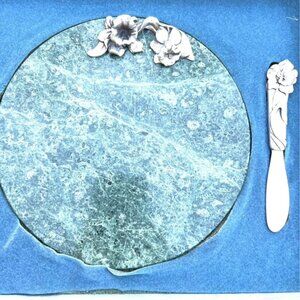 NEW in BOX WEDDING? ANNIVERSARY? SEAGULL MARBLE CHEESE CUTTING BOARD & KNIFE